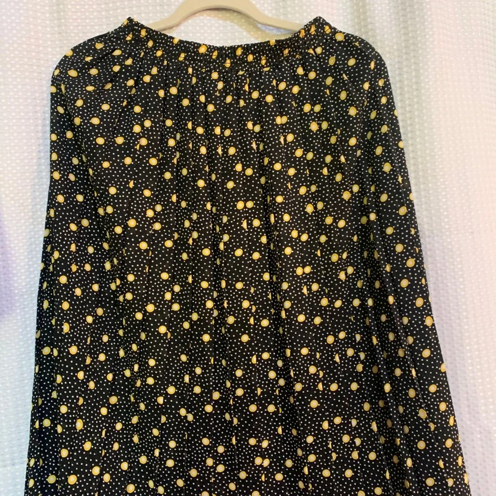 Lesley Fay Sportswear women 10-12 skirt set black yellow dots 1990s granny - Picture 9 of 9